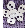 Deadly Skull Buttons 23 mm white