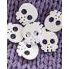 Deadly Skull Buttons 23 mm hvid