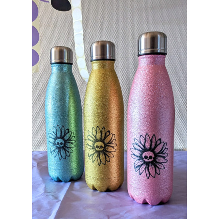 Glitter thermal bottle - DD logo