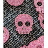 Deadly Skull Buttons 30 mm Pink glitter