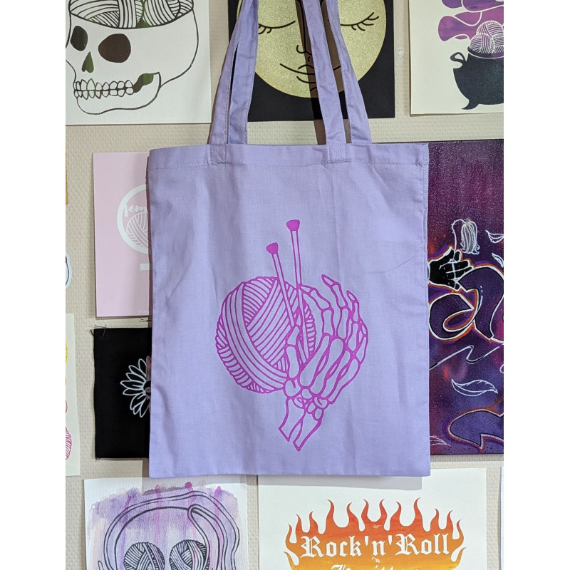 Eternal Knitter purple light tote bag