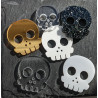 Deadly Skull Buttons 30 mm Clear Blue