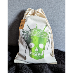 Skein Crown Skull project bag green