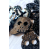 Deadly Skull Buttons 30 mm Grøn glitter