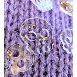 Deadly Skull Buttons 30 mm Clear GOLD