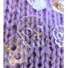Deadly Skull Buttons 30 mm Clear GOLD