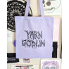 Yarn Goblin purple light tote bag