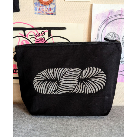 Skein pouch - silver glitter