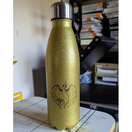 Glitter thermal bottle - Dragon Fire