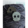 Deadly Skull Buttons 30 mm FINE Black glitter