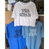Yarn Goblin t-shirts - Blå og hvid