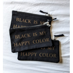 Black is my happy color pouch
