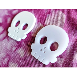 Deadly Skull Buttons 30 mm White
