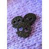 Deadly Skull Buttons 30 mm Black glitter