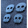 Deadly Skull Buttons 23 mm Black glitter