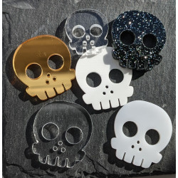 Deadly Skull Buttons 30 mm Clear